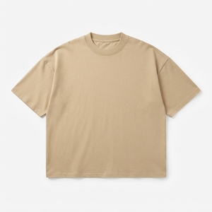 เสื้อยืดทรงหลวมสไตล์สตรีทแวร์ พิมพ์โลโก้ตามสั่ง ผ้าหนา ทรงบ็อกซี่  แบบเรียบ - Product Image 5