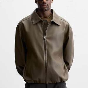 Veste en cuir PU NESTA SPORTS, vente en gros d'usine, design personnalisé, veste en PU surdimensionnée à fermeture éclair pour homme - Product Image 2