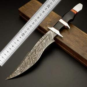 Couteau de chasse Bowie multifonctionnel en acier de Damas forgé à la main, haute durabilité, manche en Micarta, personnalisable OEM/ODM, garantie de 3 ans - Product Image 6