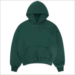 เสื้อฮู้ดดี้ผู้ชายผ้าฝ้าย 100% สีพื้น ทรงโอเวอร์ไซส์ แขนยาว มีกระเป๋า เสื้อฮู้ดดี้สวมหัวลำลอง - Product Image 3