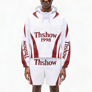 Nuevo Conjunto Deportivo Personalizado de Gran Tamaño con Chaqueta Cortavientos Reflectante para Hombre, Ropa Deportiva de Poliéster y Nailon, Estilo Urbano - Product Image 6