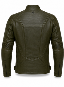 Chaqueta de Motocicleta de Cuero Reforzada |   Cognac de Oliva Negra |   Fabricante OEM ODM |   Diseño de Calidad Premium |   Ropa de Carreras |   Logotipo X | - Product Image 2