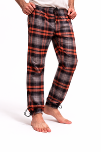 Pantalones de chándal de algodón a cuadros para hombre con cintura elástica y puños en los tobillos, pantalones de descanso de algodón a cuadros para hombre, marca privada OEM - Product Image 6