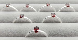 Natural Red <b>Garnet</b> Claw Set Round Brass <b>Silver</b> Plated Trendy Statement Gemstone <b>Ring</b> Bulk Jewelry - Product Image 2
