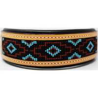 Collar de Cuero para Perro con Cuentas Hechas a Mano, Acolchado Suave, Elegante, Cómodo, Ajustable, Collar Premium para Mascotas, Accesorios Duraderos Hechos a Mano para Perros