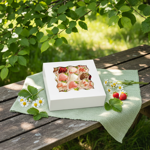 กล่องคัพเค้กทรงสี่เหลี่ยม 12 ช่อง แบบนำกลับบ้าน สำหรับบรรจุเค้กและขนมอบ พิมพ์ออฟเซ็ตบนกระดาษแข็ง ผลิตตามแบบเวียดนาม - Product Image 2