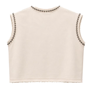 Débardeur personnalisé avec impression graphique en strass, 100% coton jersey, tissu doux, sans manches, t-shirt tendance unisexe, vente en gros OEM - Product Image 2