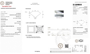 Diamante Cultivado en Laboratorio con Certificado IGI, Forma PRINCESS, 1.00 Quilates, Color Azul Intenso, Claridad VS2, para Su Joyería - Product Image 2