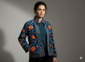 Chaqueta de terciopelo bordada estilo boho suzani, transpirable, suave, para invierno, con símbolos de paz Yin Yang, regalo para ella - Product Image 2