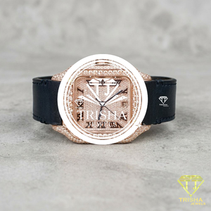 Reloj Exclusivo Estilo Diamante en Oro Rosa con Incrustaciones Completas de Moissanita y Atractivo de Lujo - Product Image 4