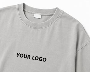เสื้อยืดคอตตอนสีเทาทรงโอเวอร์ไซส์สำหรับผู้ชาย คอกลม แขนสั้น พิมพ์โลโก้ตามสั่ง ผ้าเจอร์ซีย์สวมใส่สบาย ระบายอากาศได้ดี ดีไซน์ด้านหน้าแบบกำหนดเองได้ - Product Image 5