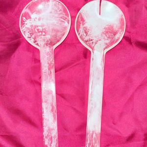 ชุดช้อนเสิร์ฟเรซิ่นทำมือ สีขาวใส ปลอดภัยสำหรับอาหาร - Product Image 1