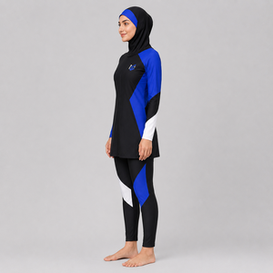 Ensemble Burkini Musulman Modeste 4 Pièces pour Femme, Couvrant Entièrement le Corps, Manches Longues, avec Voile Intégré - Product Image 2