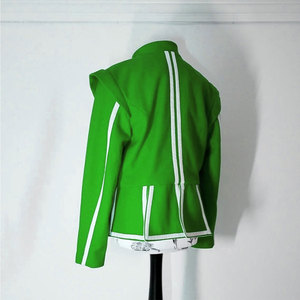 Green Doublet Jacket with White Cotton Piping High-Quality Wool Traditional Outfit Factory Supplies - Product Image 2