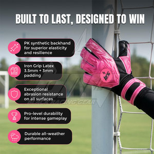 Gants de gardien de but de qualité professionnelle avec paume en latex allemand personnalisé, poignet réglable, pour entraînement et matchs de football - Product Image 4