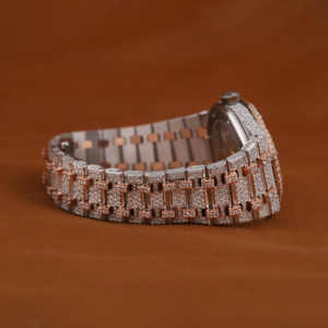 นาฬิกาข้อมือหรูหราประดับเพชรโมอิสซาไนต์ทรงกลม ตัวเรือนโรสโกลด์ ระบบออโตเมติก ประดับเพชรเต็มเรือน สำหรับผู้ชาย - Product Image 2