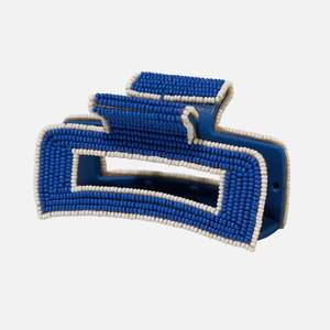 Pinza para el pelo de resina con bordado floral y cuentas de plástico, premium, unisex, reutilizable, con logotipo personalizado, accesorio de moda hecho a mano - Product Image 2