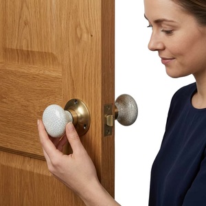 Ceramic Round Cabinet Knobs with Bronze Base Modern Design for Home Office Furniture Handles Multi-Room Use - Product Image 4