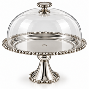 Premium Quality Silver Chocolate Server with <b>Glass</b> Dome for Restaurant Hotels Weddings & Event Custom Sizes & Colors Available - Product Image 4