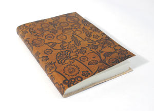Best Selling Handmade Recycled Cotton Paper Wood /Acid Free Debossed Design Cover <b>Diary</b> Traveler <b>Leather</b> Journal - Product Image 2