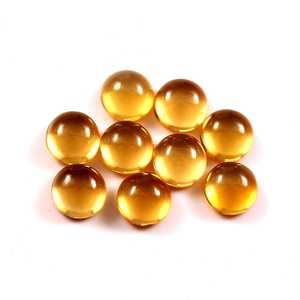 Natural Citrine 5MM Round Smooth Flat back Cabochon Calibrated Loose Gemstone Certified Stone Jewelry Making WholesaleSupplie - Product Image 1