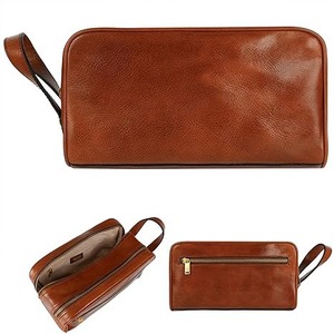 Trousse de Toilette en Cuir Véritable pour Hommes et Femmes, Pochette de Voyage Zippée pour Cosmétiques et Maquillage – Vente en Gros - Product Image 5
