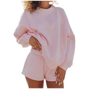 Solid Plain Color Oversized Polyester/Cotton Terry Breathable Mock Neck Customized Logo Printing <b>Drop</b> Shoulder Women's OEM - Product Image 1