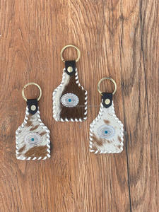 Nouvel arrivage de porte-clés stylisés en cuir cousus porte-clés Offre Spéciale en cuir véritable porte-clés de luxe en cuir de forme unique - Product Image 3