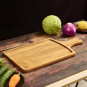 Planche à découper et planche à hacher en bois naturel écologique REHMAN CRAFT avec poignée intégrée, épaisseur 1,5 cm, passe au lave-vaisselle - Product Image 4