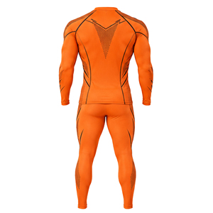 Ensemble de survêtement de compression personnalisé pour homme, respirant, séchage rapide, haut à manches longues et bas de corps, idéal pour le fitness, la course et les sports masculins - Product Image 2