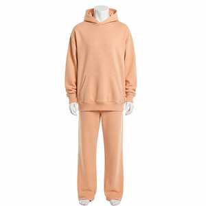 Conjunto Deportivo Unisex de Felpa de Algodón, Suave, Cálido, Transpirable, Cómodo, Informal, para Uso Diario, Sudadera con Capucha y Pantalones Jogger - Product Image 1