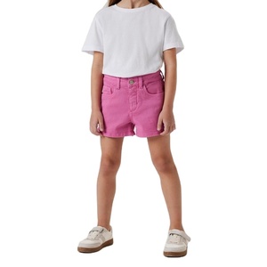 Pantalones Cortos Casuales de Verano para Niñas, Transpirables, Ecológicos, de Secado Rápido, Ligeros, de Algodón Twill, Pierna Recta, Cintura Ajustable con Botones - Product Image 1