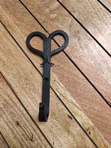Hand Forged Wrought Iron Wall <b>Hook</b> Vintage Decorative Heart Scroll <b>Coat</b> Hanger Heavy Duty Metal <b>Single</b> <b>Hook</b> for Hat Towel Bag - Product Image 2