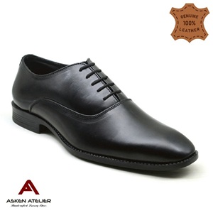 Chaussures Derby classiques en cuir noir Asken Atelier pour hommes - Cuir véritable élégant, légères et confortables pour le bureau et les soirées - Product Image 1