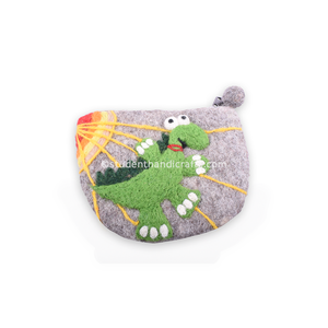 Porte-monnaie en feutre en forme de dinosaure - Product Image 1