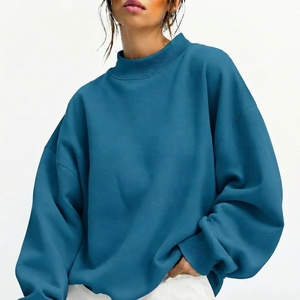 Sudadera de cuello alto para mujer, holgada, bordada, transpirable, ecológica, para otoño/invierno, venta al por mayor OEM/ODM - Product Image 1