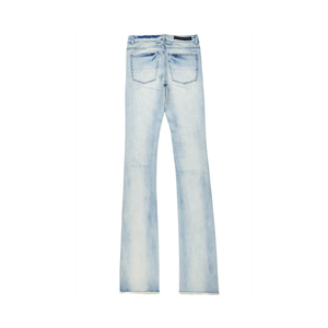 Jeans déchirés décontractés, coupe droite évasée, couleur violet, style vintage streetwear, fabriqués par un fabricant. - Product Image 6