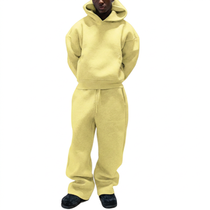 Ensemble de survêtement unisexe personnalisé OEM, coupe ample, jambe large, épais, respirant, en molleton de coton, chaud et confortable, grandes tailles - Product Image 6