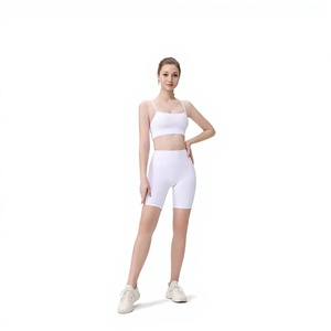 Conjunto Deportivo para Mujer: Top Corto con Espalda Cruzada y Dobladillo Curvo, Leggings Cortos, Sujetador Deportivo, Spandex/Nylon, Estampado, Cintura Alta, Secado Rápido, Transpirable - Product Image 2