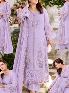 Traje Anarkali Bordado con Lavanda, Conjunto de 3 Piezas Shalwar Kameez Indio Pakistaní, Vestido de Fiesta para Mujer - Product Image 1