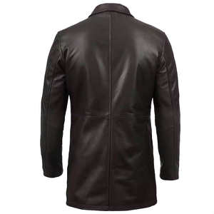Abrigo Largo de Cuero de Lujo para Hombre, Gabardina Premium de Invierno, Elegante y Transpirable, Cuero Genuino, Venta al Por Mayor 2026 - Product Image 5