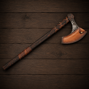 Hacha Vikinga Hecha a Mano – Hoja Nórdica Grabada con Mango de Madera, Hacha Nórdica con Acabado Envejecido para Hombres, Regalo Único para Él, Coleccionistas - Product Image 5