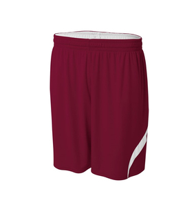 Shorts de sport pour homme en polyester respirant, couleur unie, taille élastique, coupe classique, taille adulte, couleur orange - Product Image 3