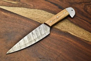 Couteau de chef en acier damas forgé à la main de haute qualité en gros |   Couteau de cuisine de 10,00 pouces avec manche en bois - Product Image 6
