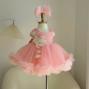 36 Boutique <b>Kids</b> Bloom Ball Gown with Handmade Flower Applique, Soft Tulle Party Dress by Nhung Nguyen - Product Image 5