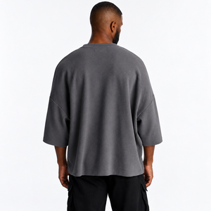 Camisetas personalizables para hombre con estampado DTG, mezcla de algodón y poliéster de alta calidad, estilo casual oversize para uso diario, camiseta gráfica personalizada de corte cuadrado. - Product Image 4