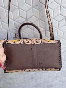 Hand Tooled Carving Leather Speedy Handbag Floral Pattern New Designer Gypsy Boho Shoulder Handmade Stylish Women Uses Ba - Product Image 5