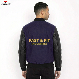 High Quality Custom College Winter Bomber <b>Jacket</b> for Men Top Trending Varsity Style <b>Canvas</b> Fabric Front Logo Windproof - Product Image 6