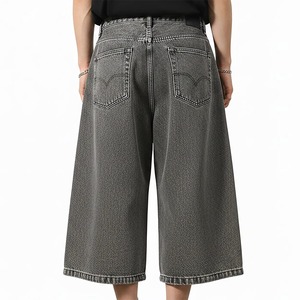Pantalones Cortos Cargo de Mezclilla Lavada para Hombre, con Bolsillos, Cintura Media, Cierre Elástico, Estilo Casual, Logotipo Estampado en la Parte Delantera - Product Image 5