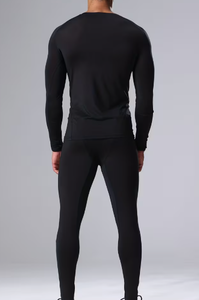 Ensemble de survêtement d'hiver pour homme Spezia International, noir, manches longues, col rond, couleur unie, spandex/nylon, tailles personnalisées - Product Image 2